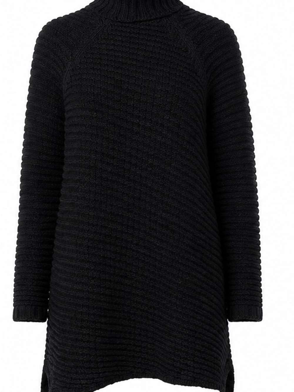 Mason Black Ribbed Turtleneck Sweater Dress